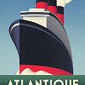 Art Deco Ocean Liner Ship - Blue