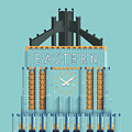 Eastern Columbia Building Art Deco - Aqua